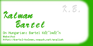 kalman bartel business card